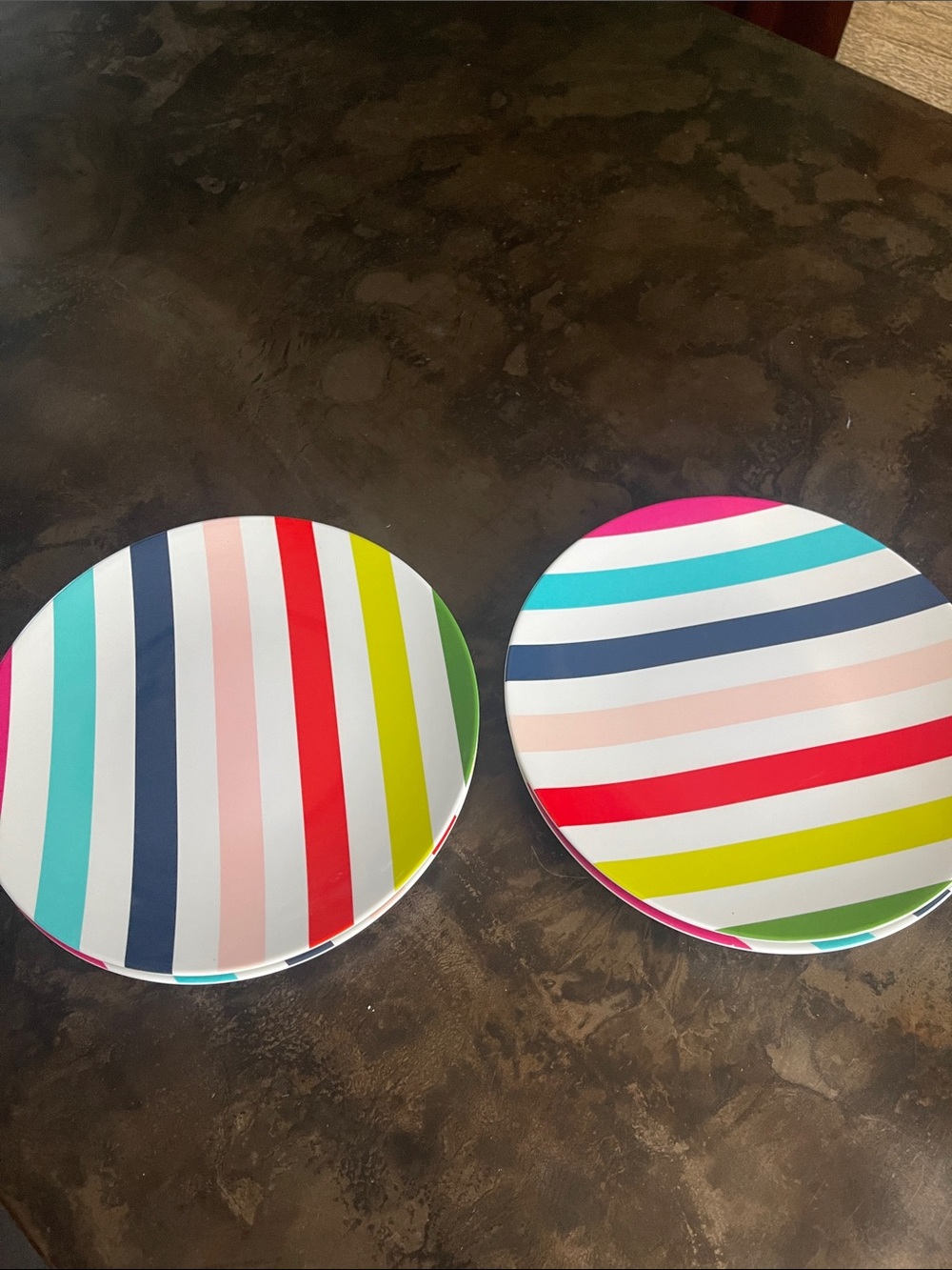 Kate Spade White Melamine Dinner Plates with Subtle Brand Mark. Set of 8, $160